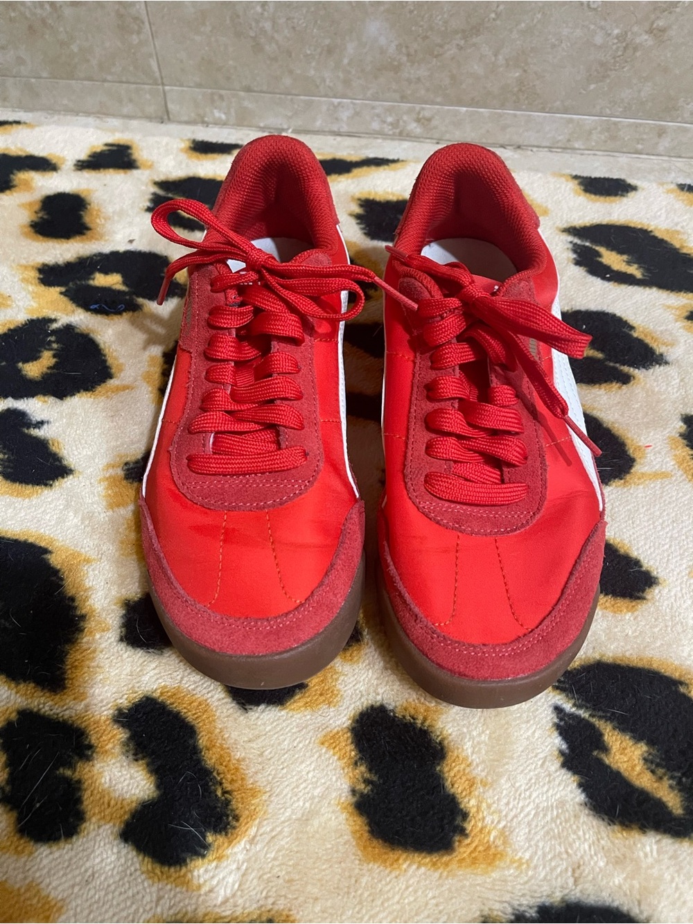 Puma Red Casual Lace-Up Sneakers